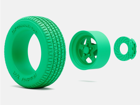 1-24 Scale 15x8 Weld Pro Star Wheel BFGoodrich Radial T-A Tire and Brake Set 3D 프린트 모델