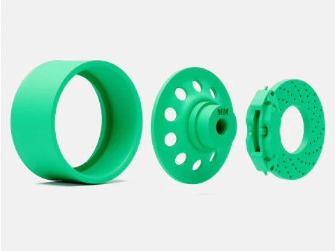 1-24 स्केल 15x8 गोल्ड नगेट व्हील और ब्रेक 3D प्रिंट मॉडल