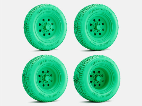 1-24 Scale 15x5 15x7 15x8 15x10 Weld Draglite Wheels BFGoodrich Radial Tires Modelo de Impressão 3D