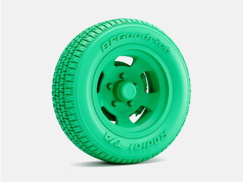 1-24 Scale 15x5 15x7 15x8 15x10 US Indy Mag Wheels BFGoodrich Radial Tires 3D 프린트 모델