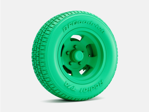1-24 Scale 15x5 15x7 15x8 15x10 US Indy Mag Wheels BFGoodrich Radial Tires 3D 프린트 모델