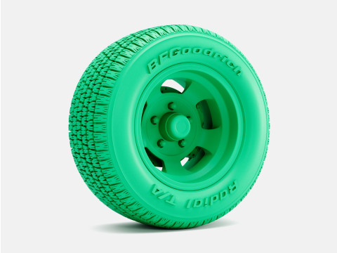 1-24 Scale 15x5 15x7 15x8 15x10 US Indy Mag Wheels BFGoodrich Radial Tires 3D 프린트 모델