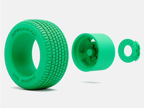 1-24 Scale 15x5 15x7 15x8 15x10 US Indy Mag Wheels BFGoodrich Radial Tires 3D 프린트 모델