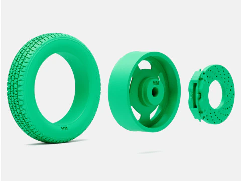 1-24 Scale 15x5 15x7 15x8 15x10 US Indy Mag Wheels BFGoodrich Radial Tires 3D Print Model