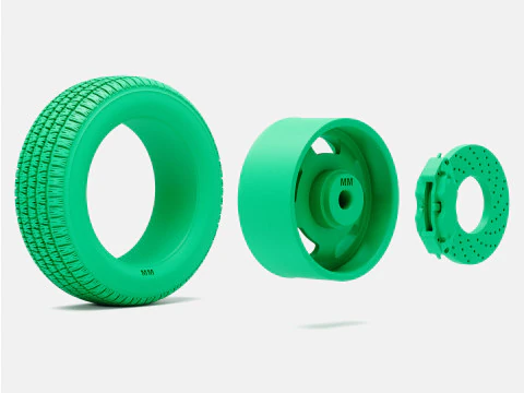 1-24 Scale 15x5 15x7 15x8 15x10 US Indy Mag Wheels BFGoodrich Radial Tires 3D Print Model