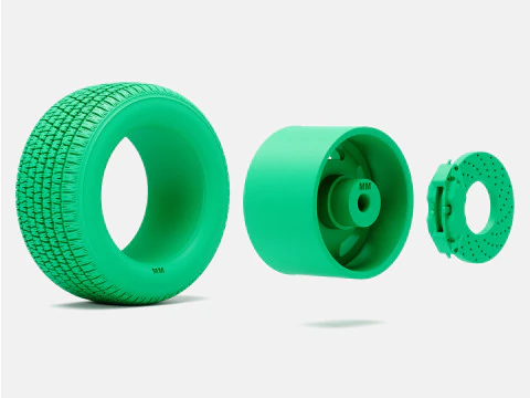 1-24 Scale 15x5 15x7 15x8 15x10 US Indy Mag Wheels BFGoodrich Radial Tires 3D Print Model