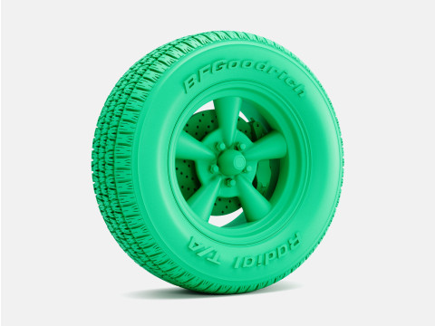 1-24 Scale 15x8 Pacer Supreme Wheel BFGoodrich Radial T-A Tire Modelo de Impressão 3D
