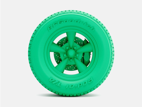 1-24 Scale 15x8 Pacer Supreme Wheel BFGoodrich Radial T-A Tire Modelo de impresión 3D