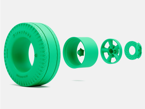 1-24 Scale 15x10 Torq Thrust D Wheel Firestone Dragster Slick 3D Baskı Modeli