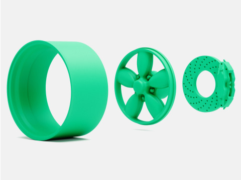1-24 Scale 15x8 Daisy Wheel and Brake Modello di stampa 3D