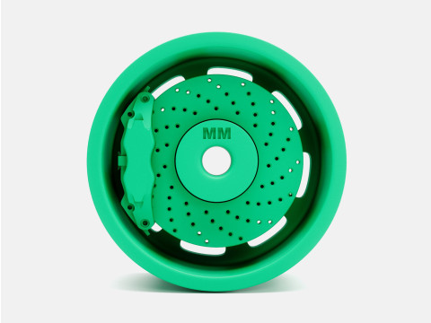 1-24 Scale 15x8 Bassett D-Hole Wheel and Brake 3D Print Model