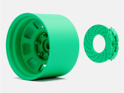 1-24 Scale 15x8 Bassett D-Hole Wheel and Brake 3D Print Model