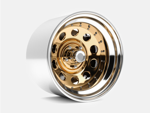 15x10 Gold Nugget Wheel and Brake 3D प्रिंट मॉडल