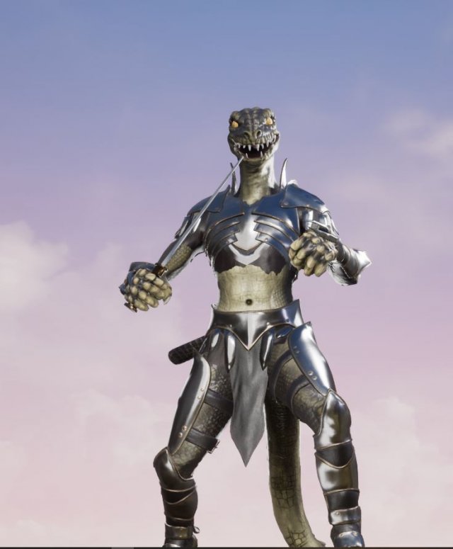 lizard warior Modello 3D .c4d .max .obj .3ds .fbx .stl .blend 
