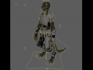 lizard warior Modello 3D