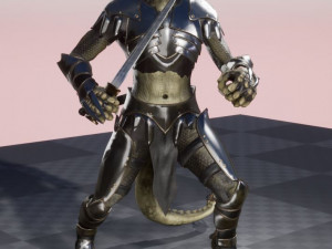 lizard warior Modello 3D