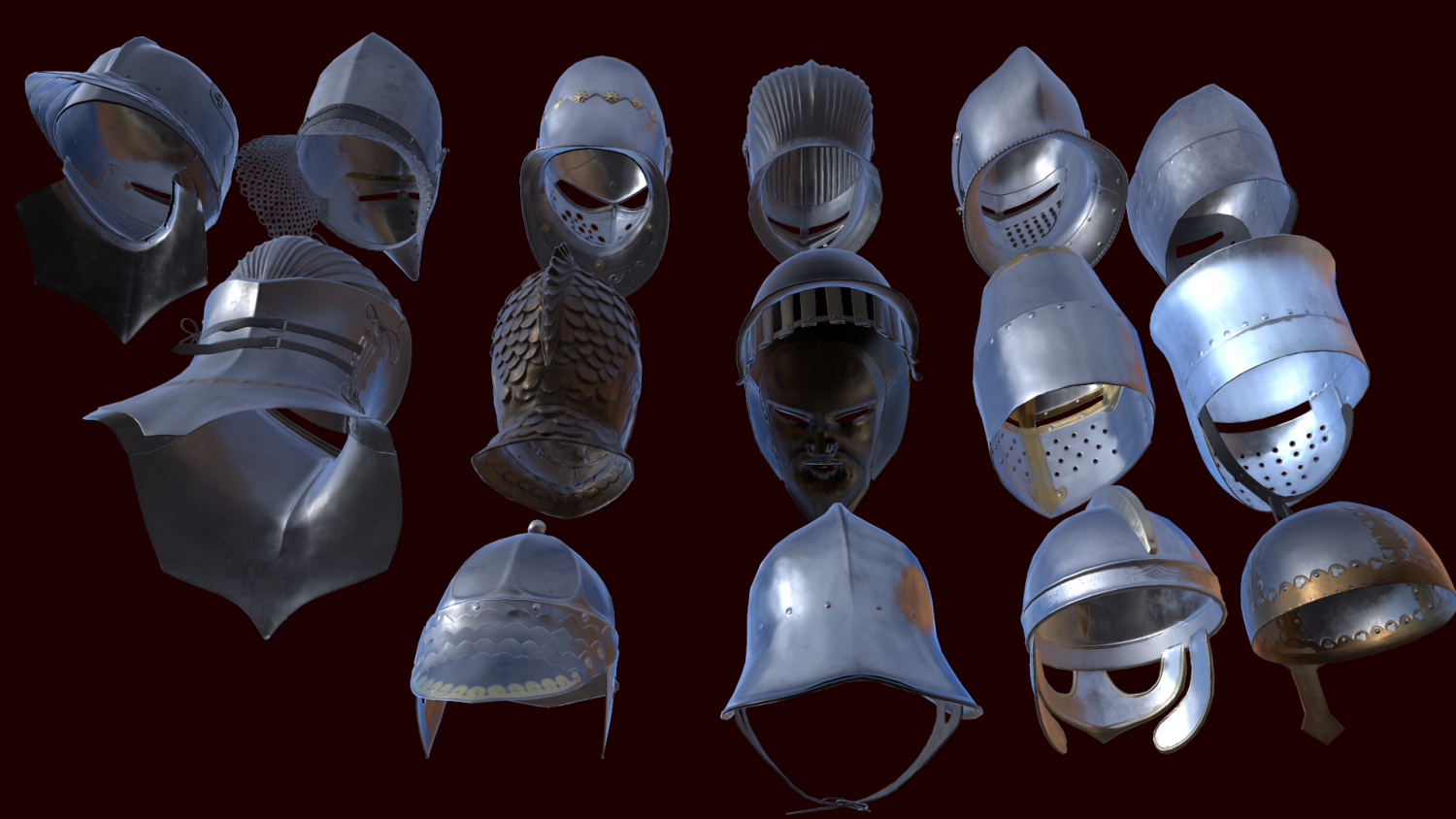 medieval knight helmet types