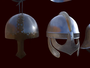 medieval helmets pack 3D Model