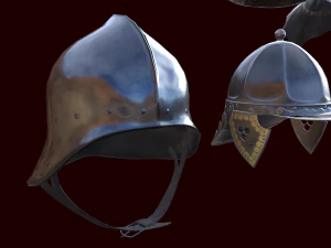 medieval helmets pack 3D Model