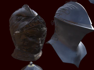 medieval helmets pack 3D Model