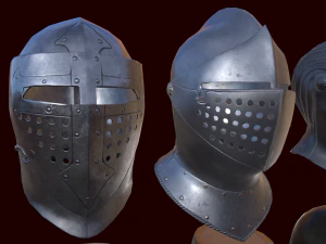 medieval helmets pack 3D Model