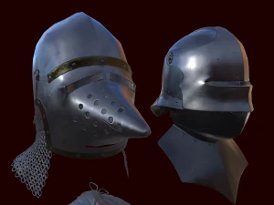 medieval helmets pack 3D Model
