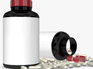 bottle with capsules 3D Model