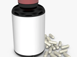 bottle with capsules 3D Model