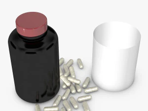 bottle with capsules 3D Model