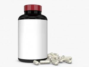 bottle with capsules 3D Model