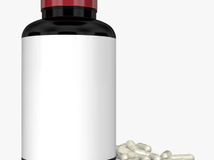 bottle with capsules 3D Model