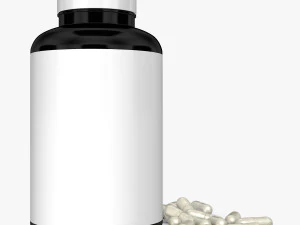 bottle with capsules 3D Model