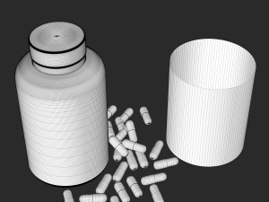 bottle with capsules Modelo 3D