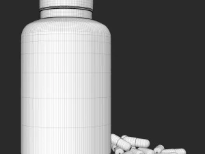 bottle with capsules 3D Model