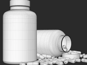 bottle with capsules 3D Model