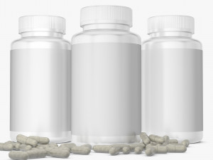 bottle with capsules 3D Model
