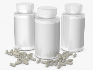 bottle with capsules 3D मॉडल