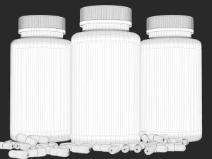 bottle with capsules 3D Model