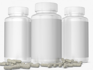 bottle with capsules 3D मॉडल