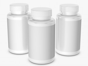 bottle with capsules 3D मॉडल