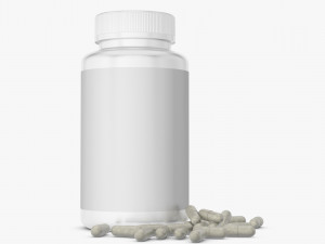 bottle with capsules 3D मॉडल