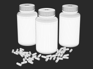 bottle with capsules 3D मॉडल