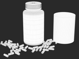 bottle with capsules 3D मॉडल