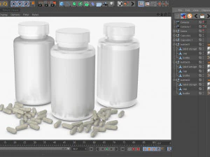 bottle with capsules 3D Model