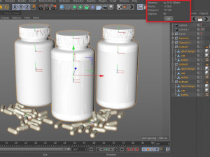 bottle with capsules 3D मॉडल