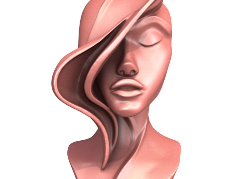 Abstract Woman Portrait Sculpture 3D Model