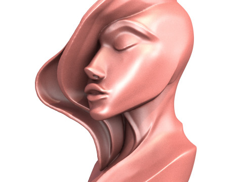 Abstract Woman Portrait Sculpture Model 3D