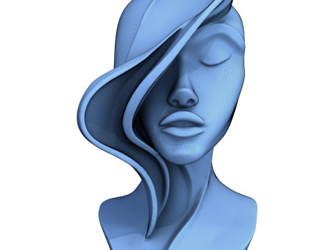 Abstract Woman Portrait Sculpture Model 3D