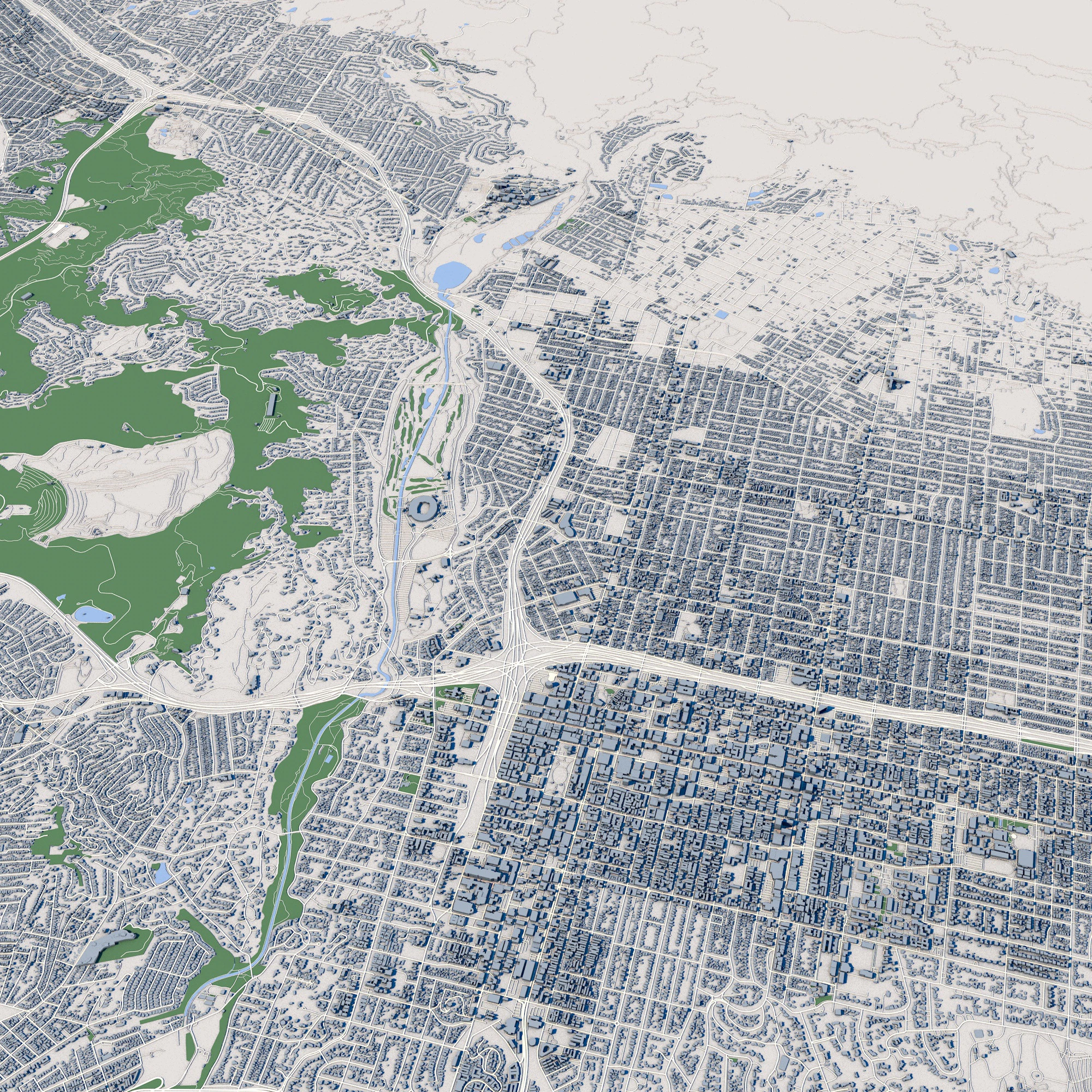 Cityscape Altadena Los Angeles County California United States 3D Model .c4d .max .obj .3ds .fbx .stl .blend 