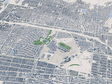 Cityscape Altadena Los Angeles County California United States 3D Model